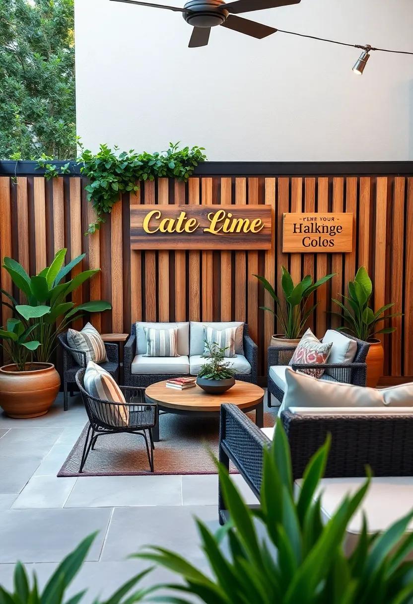 Customized Signage: Add personalized wooden signs that ⁤express your style or showcase ​your favorite quotes, enhancing the patio vibe
