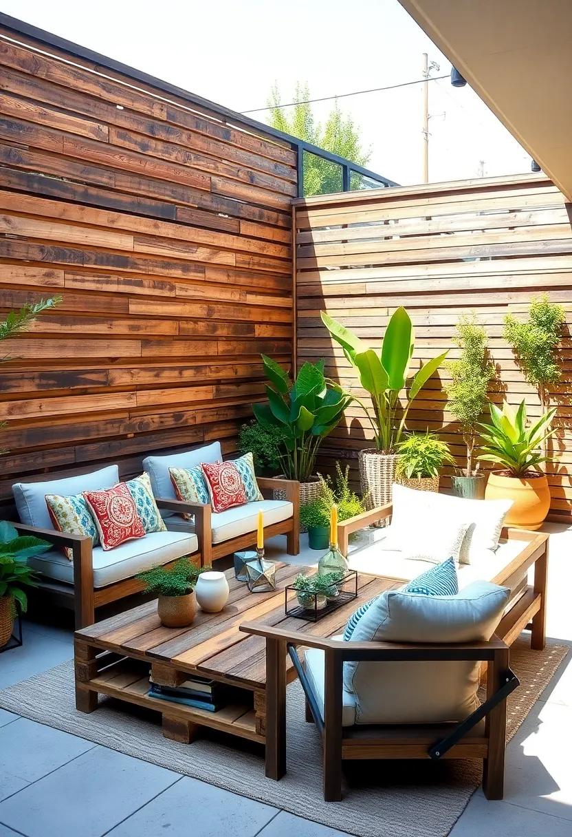 Recycled Wood​ pallet ⁣Decor: ​Upcycle wooden pallets into‍ art pieces or functional items like plant stands, with⁤ the fence‌ as ‍a ⁤chic backdrop