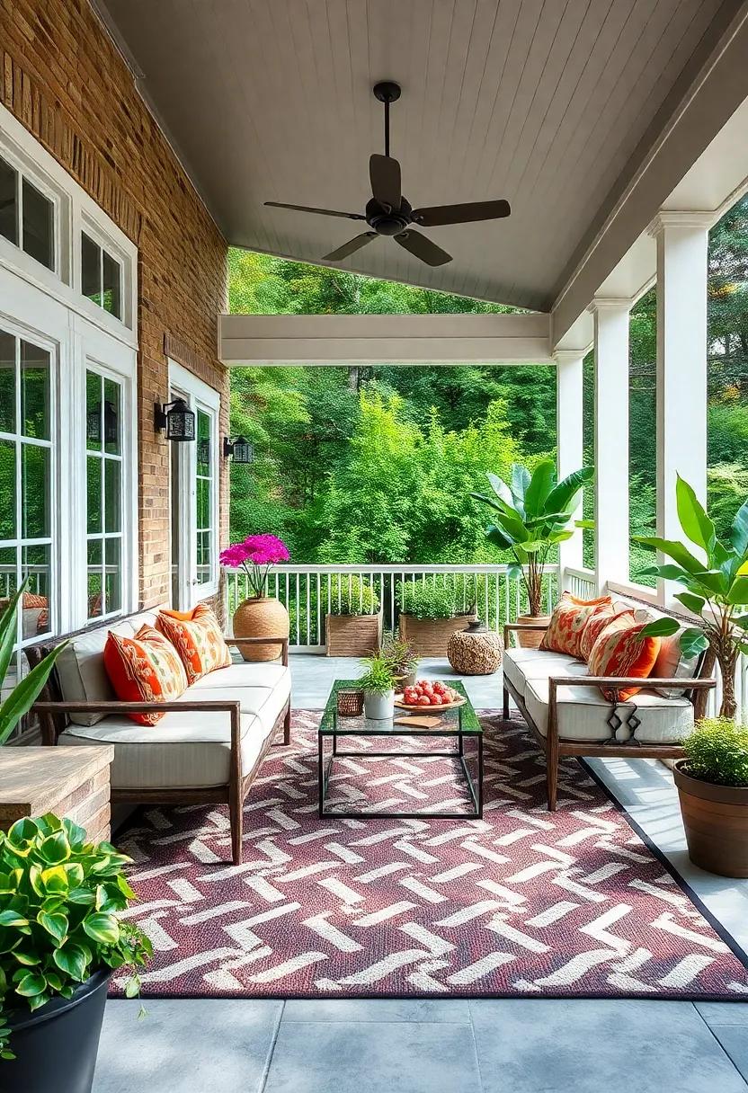 Add a ⁤Bold Area⁢ Rug: Layer your seating area with ‌an outdoor ⁤rug that adds warmth and defines your ‌space, ‍pulling together all elements of the‍ design