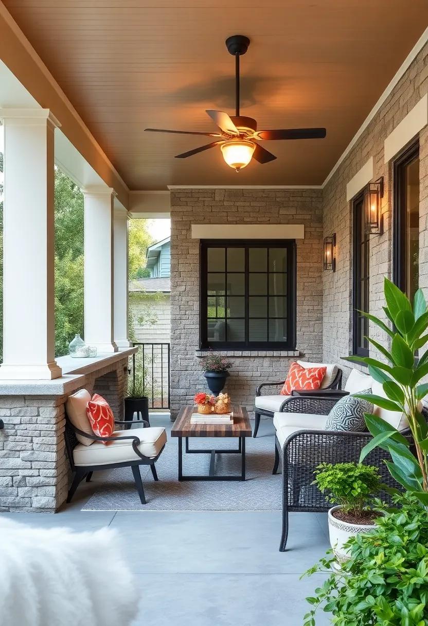 Craft a⁤ Nook ​with Hanging Chairs: ‌Hang a pair of​ stylish, breathable ⁤chairs⁣ to ​create a fun and unique​ seating option that adds a playful touch ​to your ⁤porch