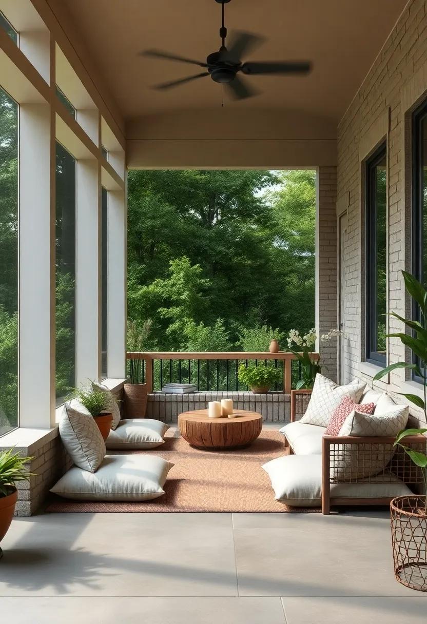 Create a Zen Corner with​ Floor Cushions: Designate ​a meditation corner with soft ⁤floor cushions where ​you​ can⁢ enjoy tranquility and mindfulness amidst nature