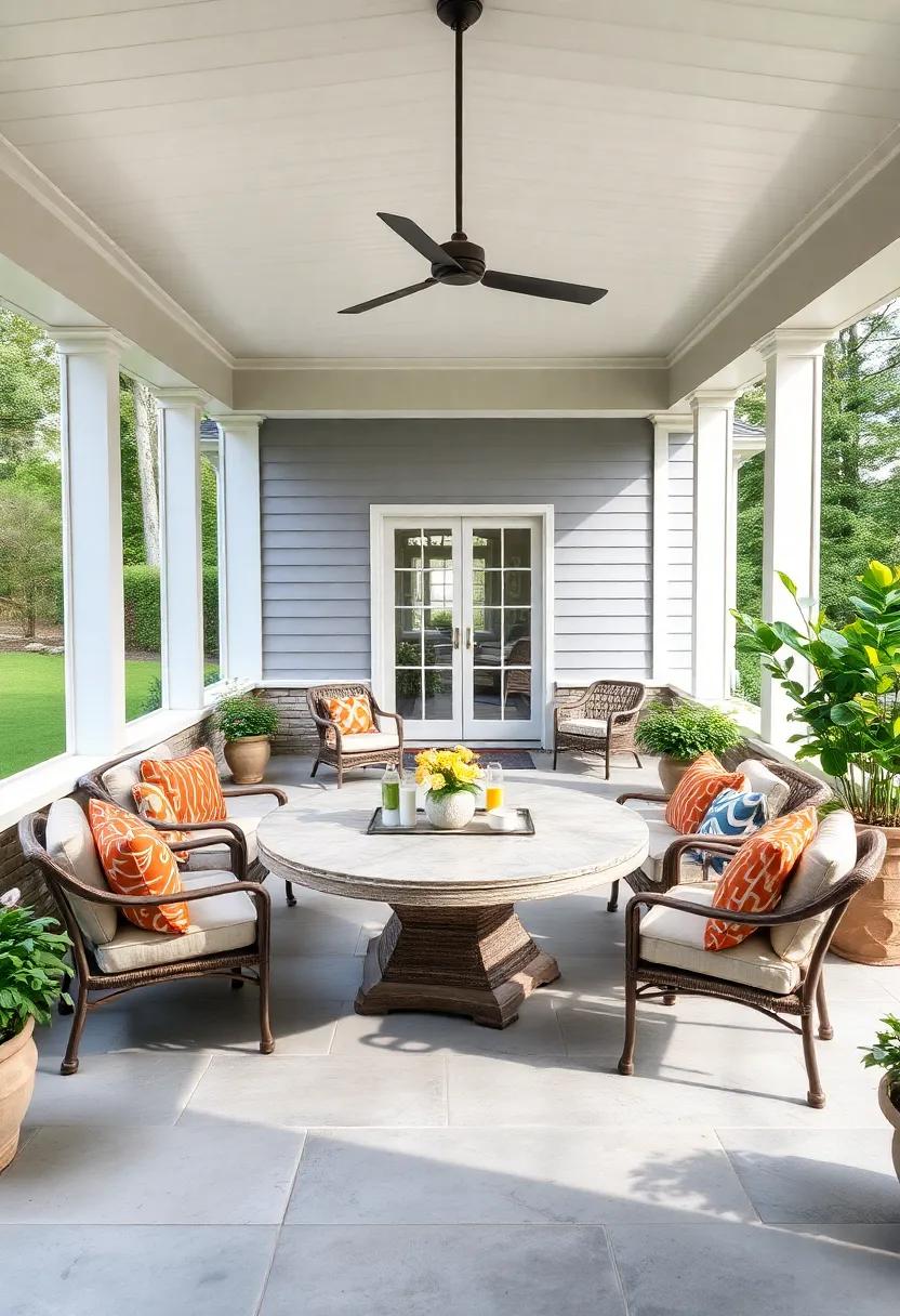Gather Around ⁣a⁤ Circular Table: A round‌ outdoor table invites shared ⁢meals and games, encouraging ‌a communal feel ⁤that makes your porch ​the heart⁢ of relaxation