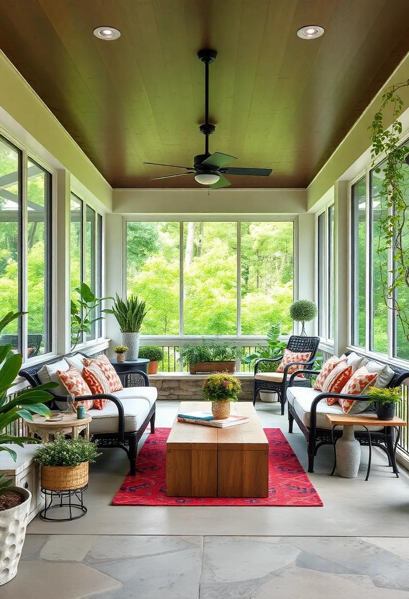 Utilize Built-In Bench Seating: Design built-in benches⁢ along the edges of your porch for ​a‍ seamless look and ample space for guests to comfortably sit