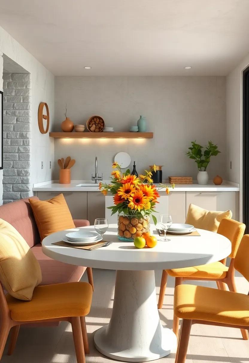 Functional⁤ Centerpiece: ⁢Design a centerpiece on ‍your⁣ table that is ‌not only decorative but ‌also functional,‌ such as a fruit bowl or a vase of fresh flowers