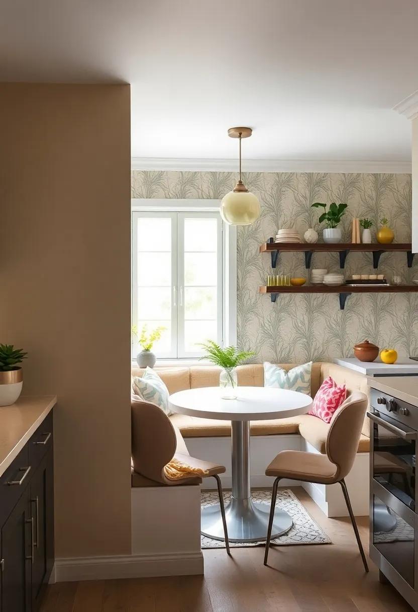 use Bold Wallpaper: Make a statement with playful‌ or patterned wallpaper that brings energy and charm ⁢to your nook,⁢ making it ‌an eye-catching feature of your kitchen