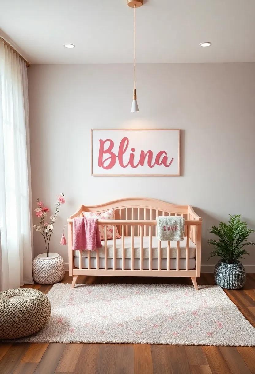 Personalized Name Wall Art: feature your baby's‌ name in beautiful‌ typography or hand-painted letters above the crib ⁣for a ​touch of‍ uniqueness