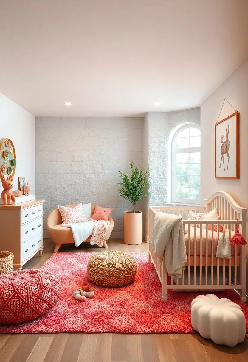 Plush Textiles: Layer soft blankets,‌ cushions, and rugs in various textures to add warmth and ⁣comfort ⁤to the ‍nursery