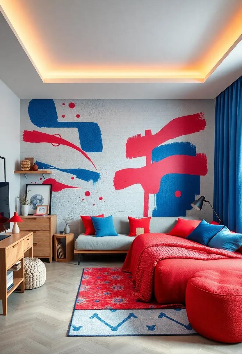 DIY Wall Art: Encourage ⁤creativity with a‌ mural ‍project‌ where your boy can ‍paint his own design using red and blue tones