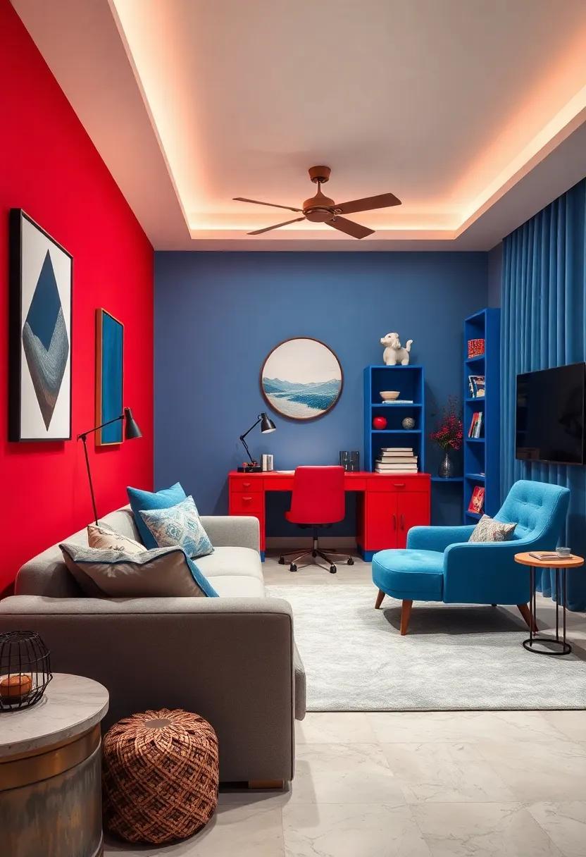 Pop ⁢of‌ Color Furniture: ​Look for a red desk or blue accent chair that‍ stands out while ‍still ‍serving its ‍purpose in the room