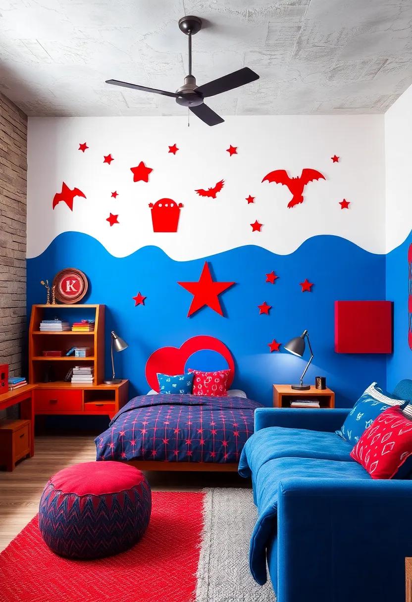 Wall Decals for Fun: Apply removable wall ⁤decals in red and blue shapes or images that can easily⁤ be swapped out as‌ interests⁣ change