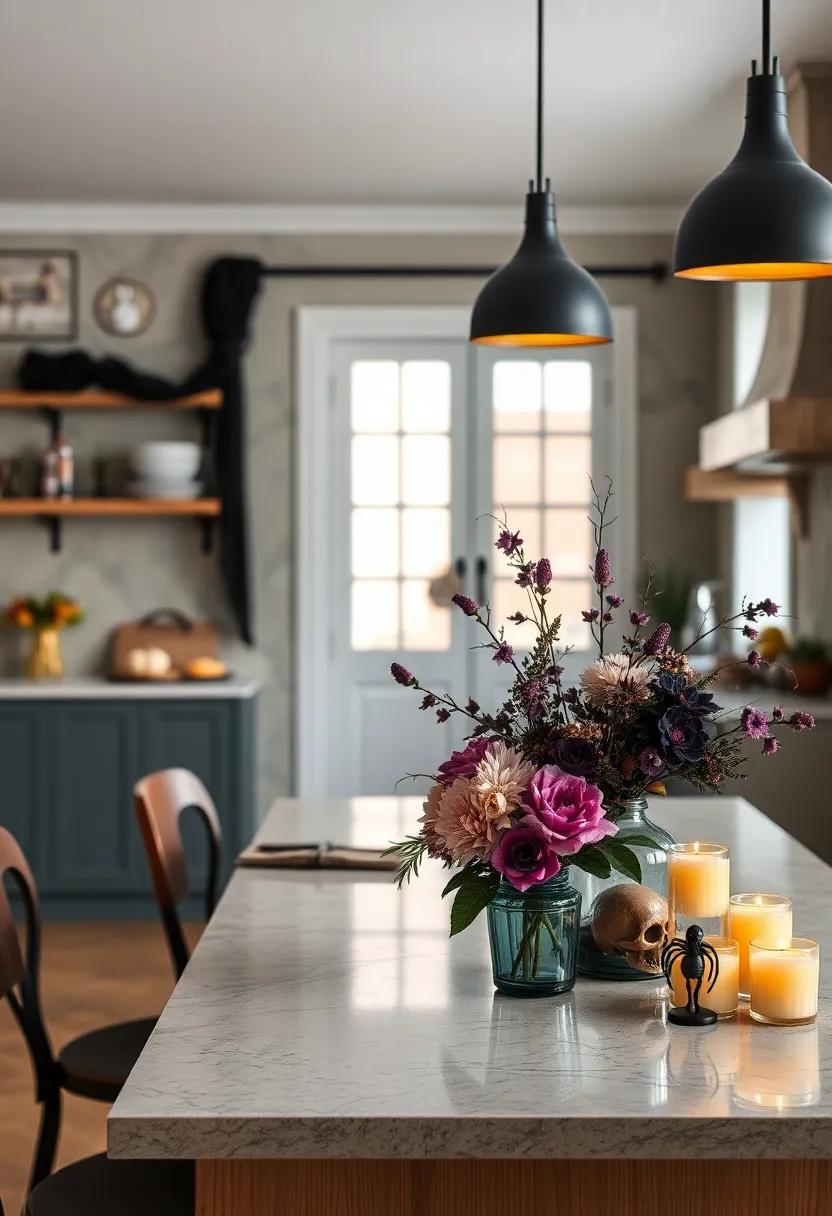 Spooky Floral Arrangements: Craft floral arrangements with black ‌or deep purple ⁣flowers and add eerie accents like plastic spiders or skulls for an ⁤enchanting centerpiece