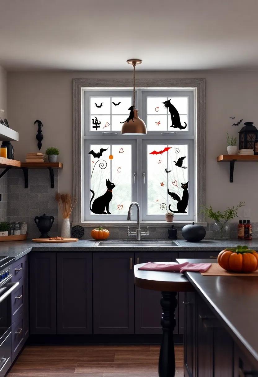 Witchy Window Clings: Decorate your kitchen windows with ⁤removable witch-themed clings that feature broomsticks, potions, and black ‌cats, adding a whimsical flair to your culinary‍ space