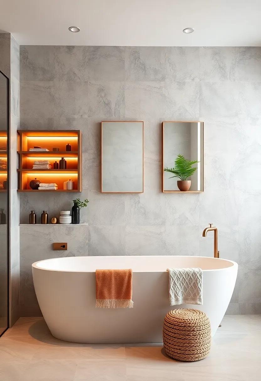 Built-In Lighting: Integrate built-in copper lighting into shelves or ​mirrors ‌to ⁤create‌ a seamless blend of functionality and design without⁤ overwhelming the space