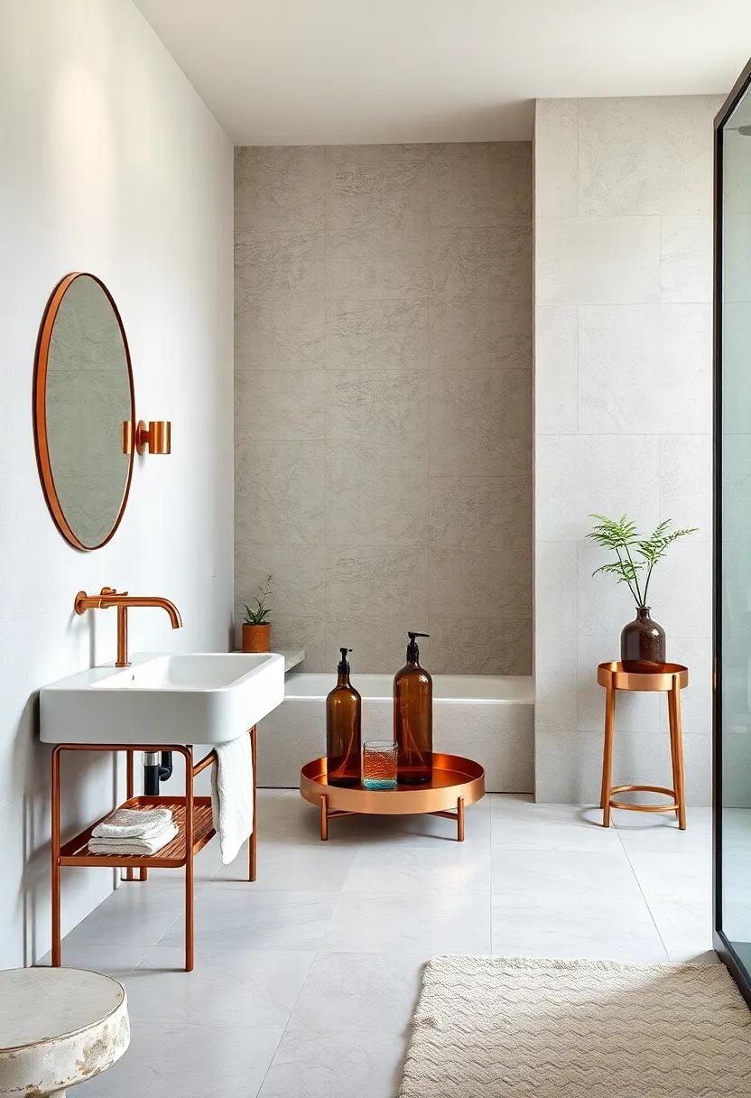 Copper and Glass: use⁤ glass bottles or jars alongside copper trays for a modern twist, ‌adding⁤ contrast and maintaining an ⁢airy feel in your ​design