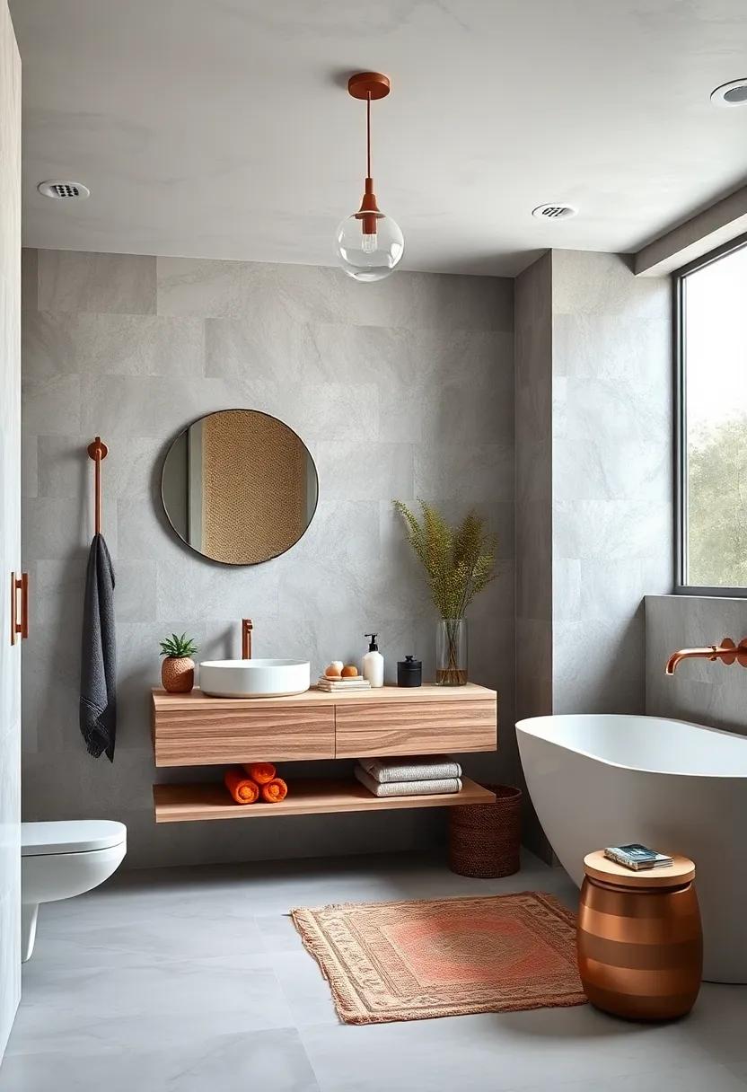 Floating ‍Vanities:​ A floating vanity​ paired with ⁣copper⁣ accents can create an illusion of space, making⁤ your bathroom feel larger and​ airy