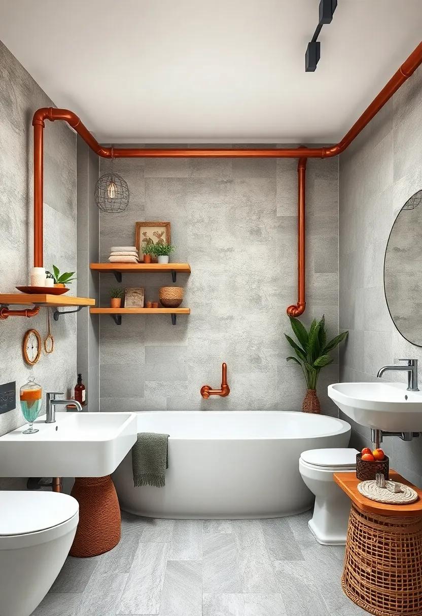 Rustic Charm: Incorporate reclaimed‍ wood shelves against copper piping for a warm, rustic feel that harmonizes with ⁢industrial aesthetics