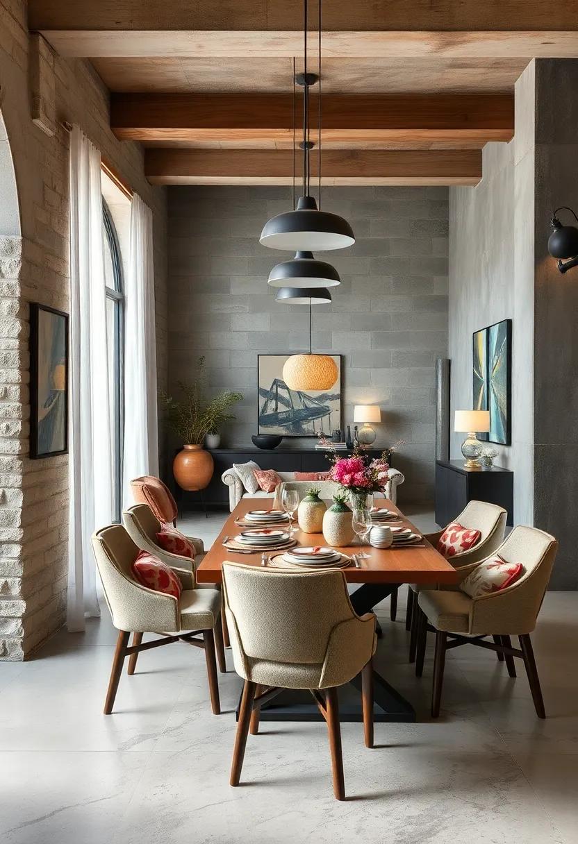 Layered Textures: Appreciate ⁣a dining area where soft textiles are layered ​against hard surfaces to create a cozy yet stylish environment