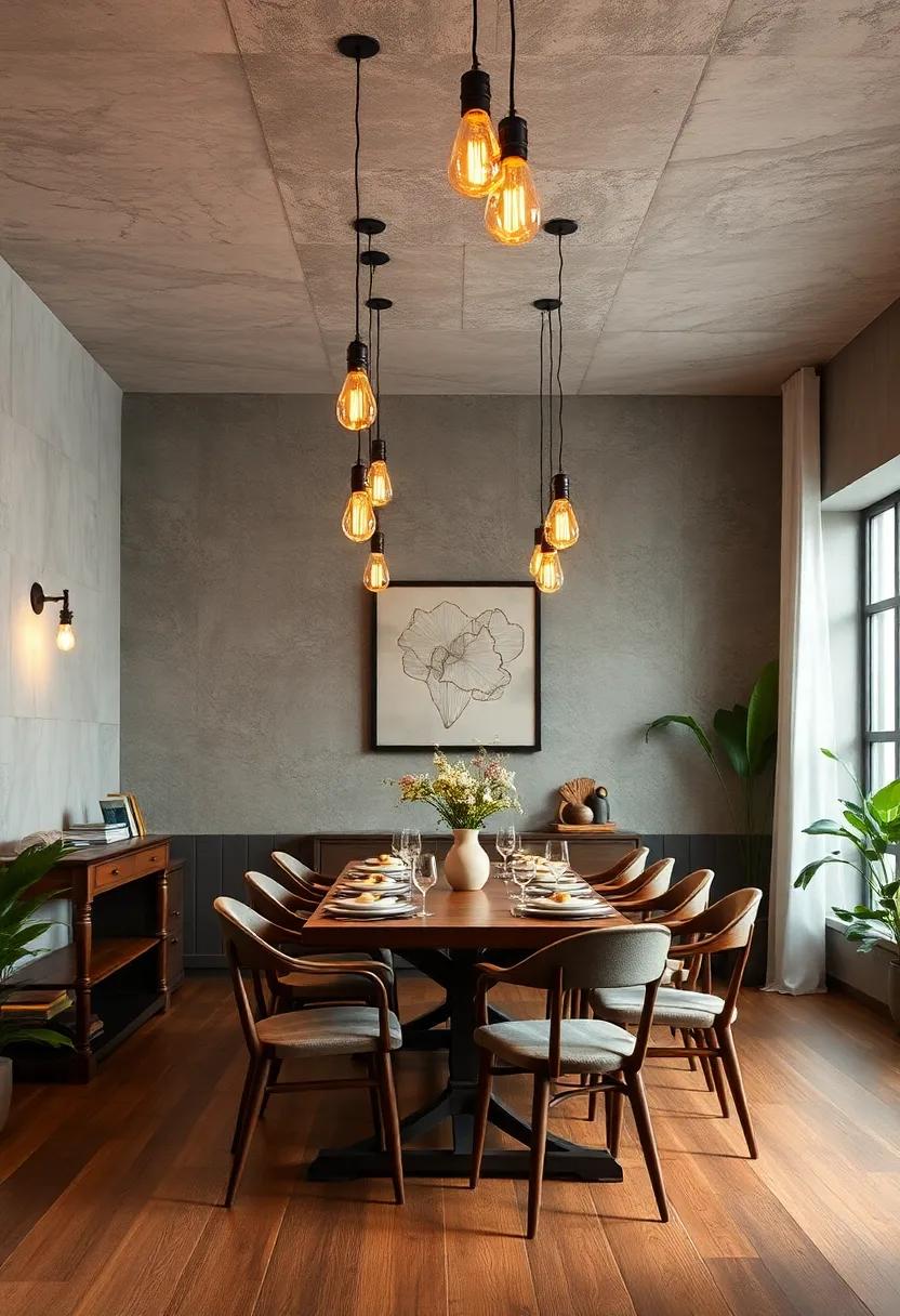 Mood Lighting:⁤ Experience the transformative power​ of pendant ⁢lights and Edison bulbs in a dining room that creates a warm and inviting atmosphere