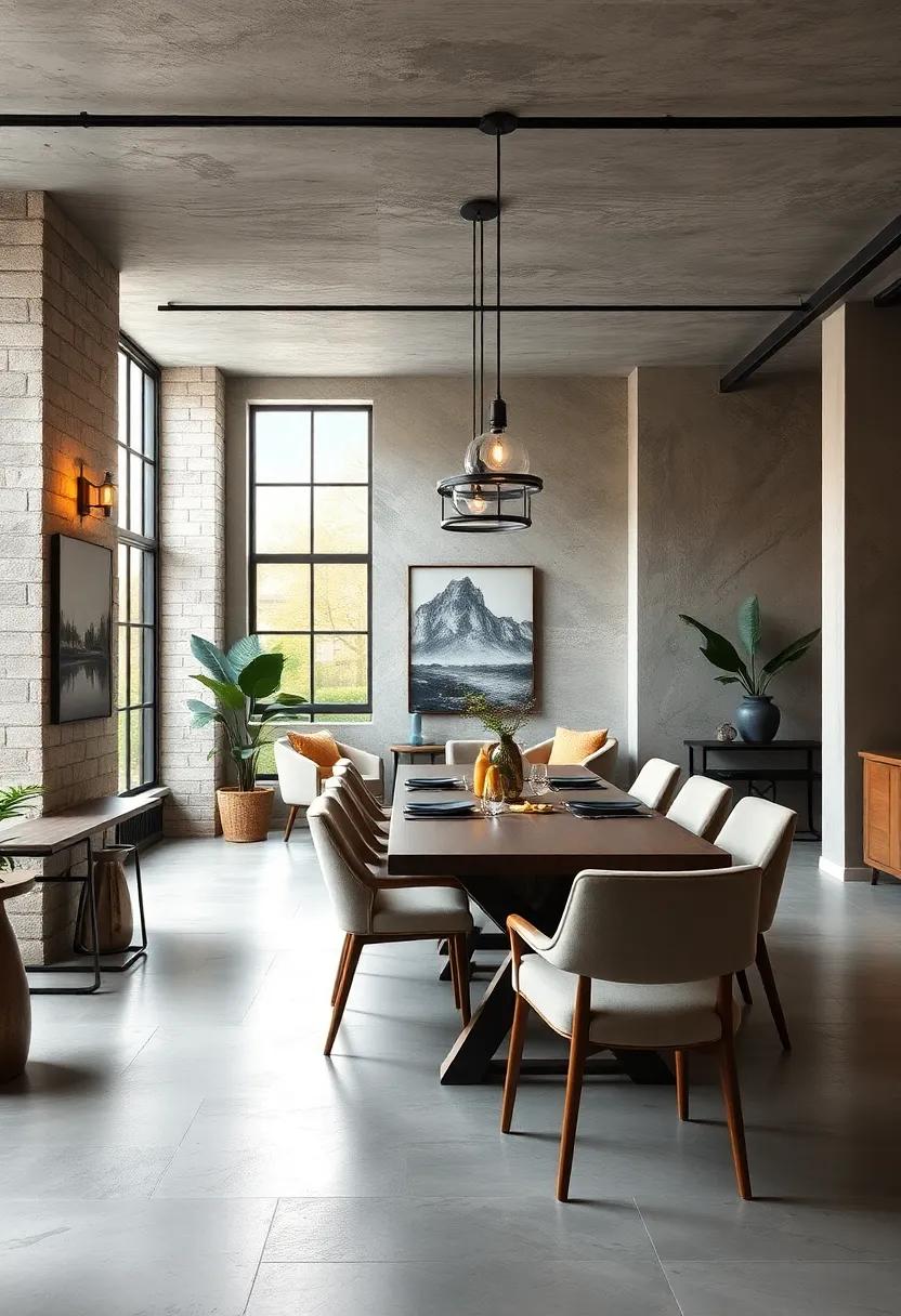 Textural Contrast: Examine how⁣ contrasting​ elements, such as soft ​fabrics against hard surfaces, can enhance the industrial ⁣charm of your dining space