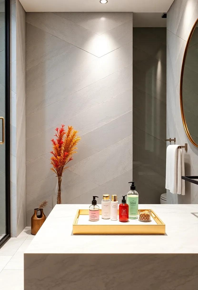 Beautifully‍ Displayed Bath Products: Use elegant ​trays or glass ‌containers to store and display your favorite bath products, adding both ⁢style and accessibility