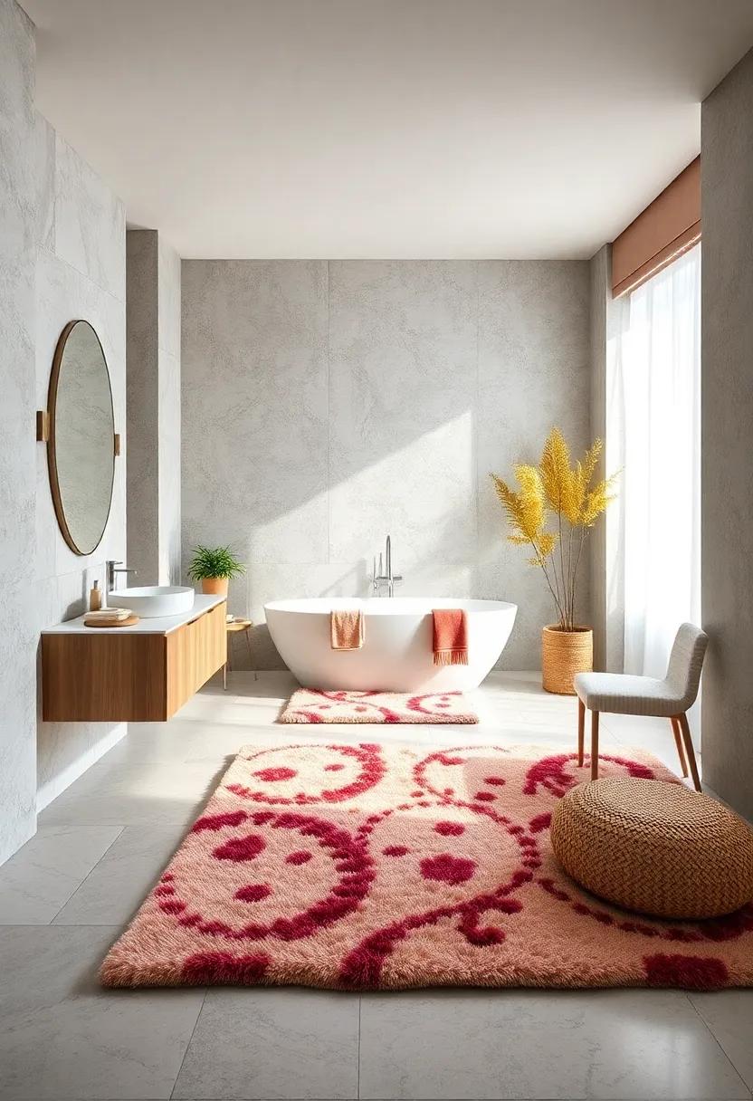 Soft, Plush‍ Rugs: ‍Lay down sumptuous rugs to soften⁢ cold floors and offer a cozy landing spot ⁢as you step out of the bath or⁤ shower