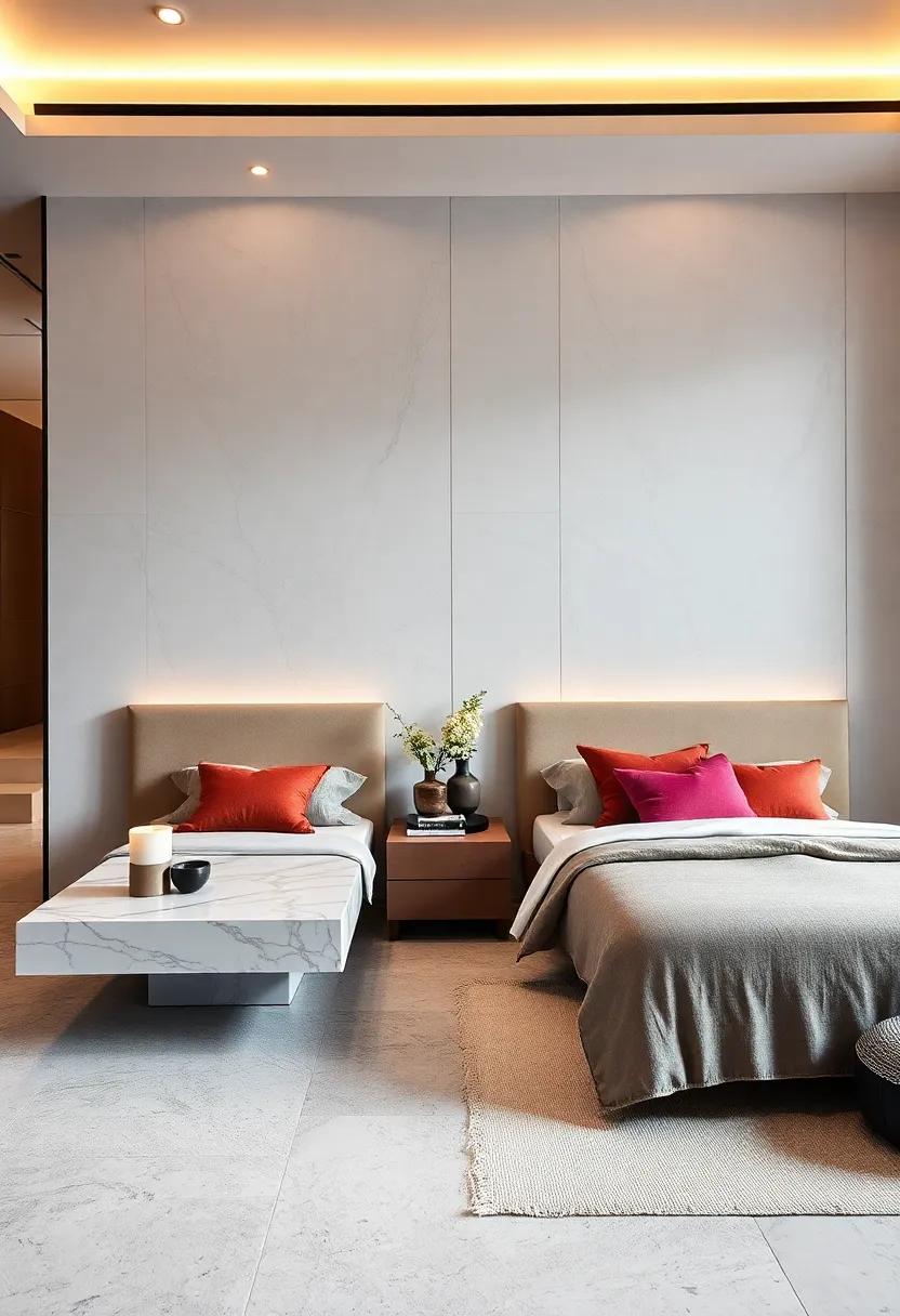 Luxurious ‍Marble: Envision a sophisticated bedroom where marble​ floating nightstands add a touch of luxury and elegance, perfectly complementing upscale decor