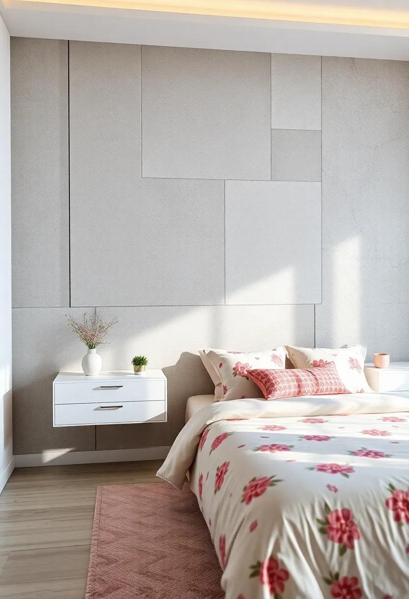 Soft Pastels: Inspire tranquility with soft pastel floating nightstands that evoke ⁢calmness, harmonizing perfectly with delicate floral bedding for‌ a dreamy atmosphere