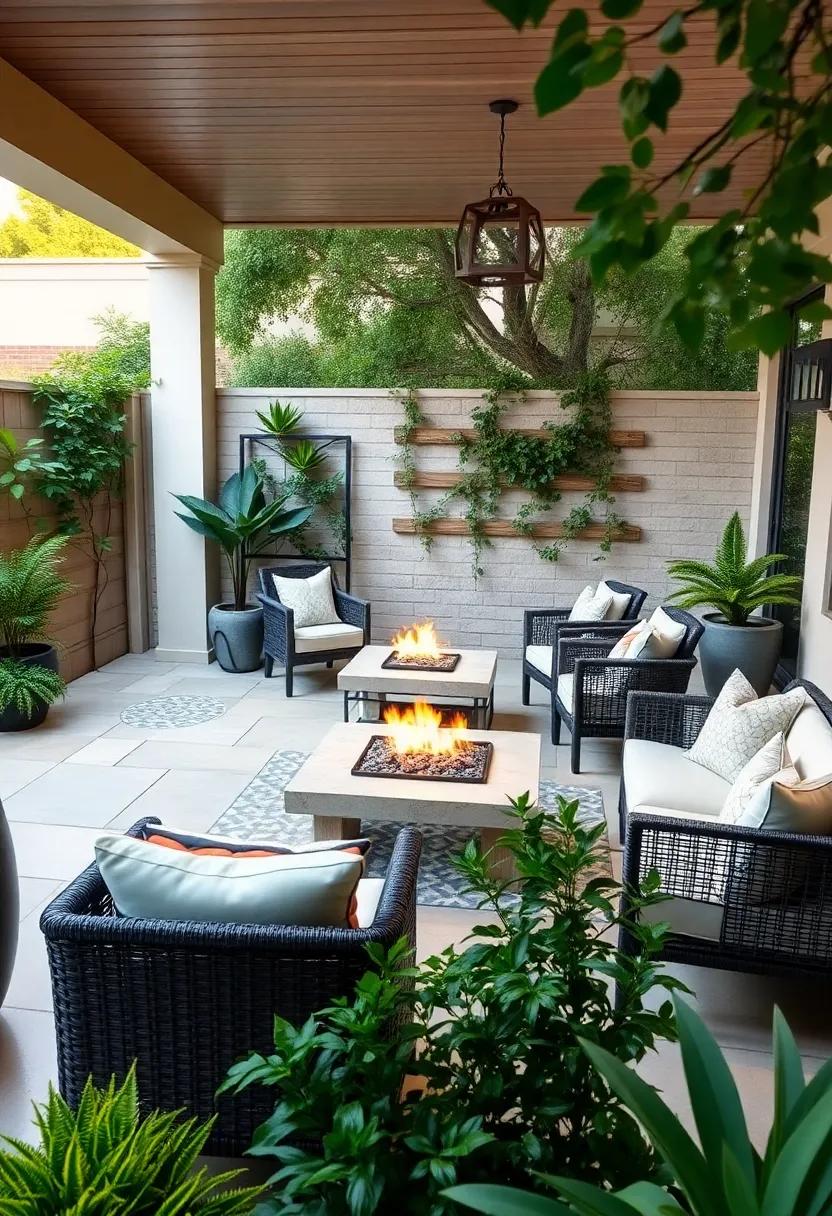 Secluded ⁣Sanctuary: Design a cozy ‌corner patio⁢ with ‍a privacy ⁣screen​ of climbing ‌vines,‌ a compact ⁤fire pit, and comfortable seating​ for tranquil evenings
