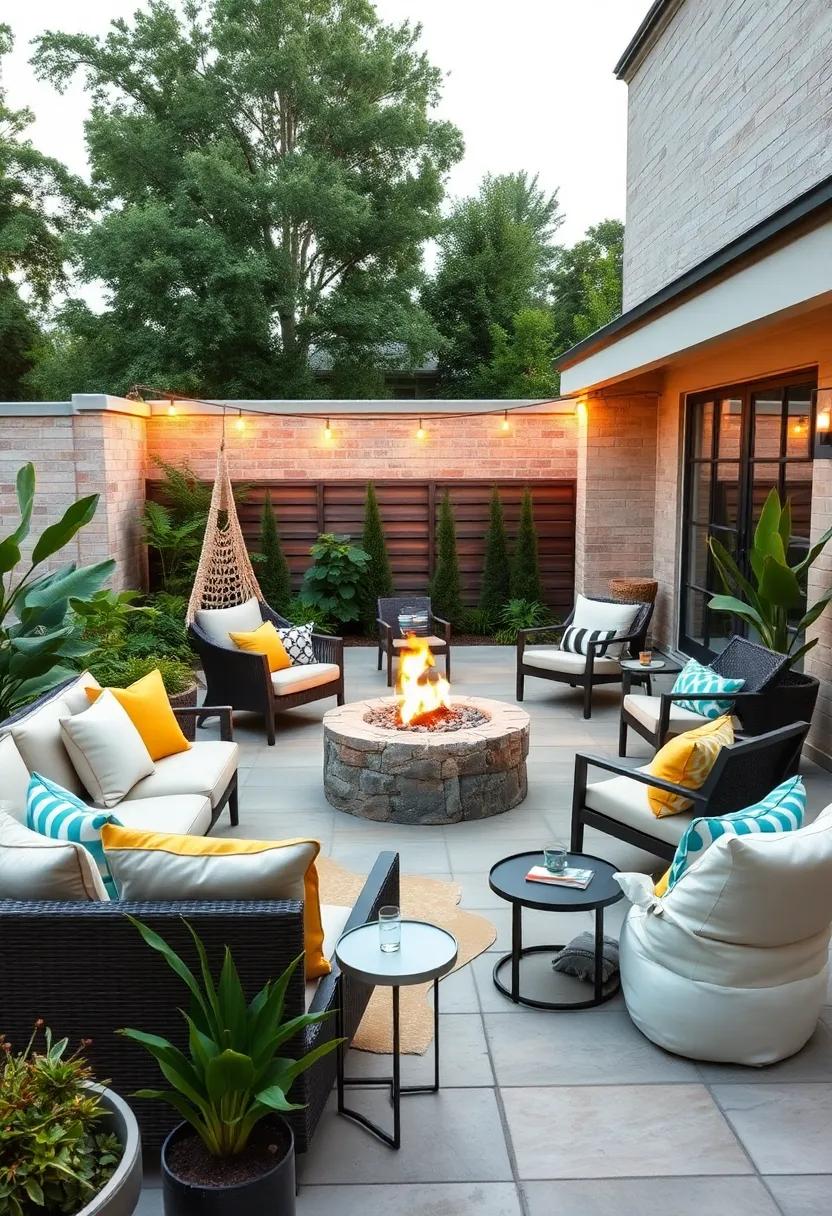 Under ‌the Stars: Hang⁣ string lights above a ‌fire pit surrounded by cozy⁤ bean‌ bags, creating an enchanting atmosphere for stargazing nights