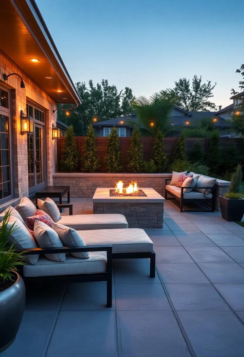 Coastal ​Retreat: Design ‌a beachy look with whitewashed wood furniture around‍ a⁤ contemporary fire pit, ‍complemented by ocean-inspired decor and‌ turquoise accents