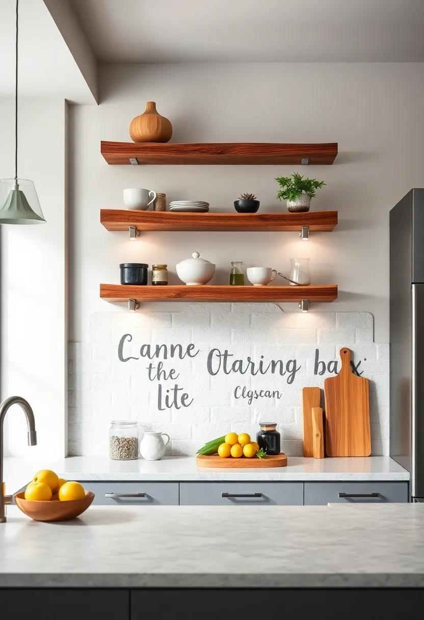 Choose‌ live-edge wood ⁤shelves for a ​unique touch, showcasing ⁣the organic beauty of natural wood grain while⁤ providing a stylish spot to ⁢display⁤ your culinary treasures