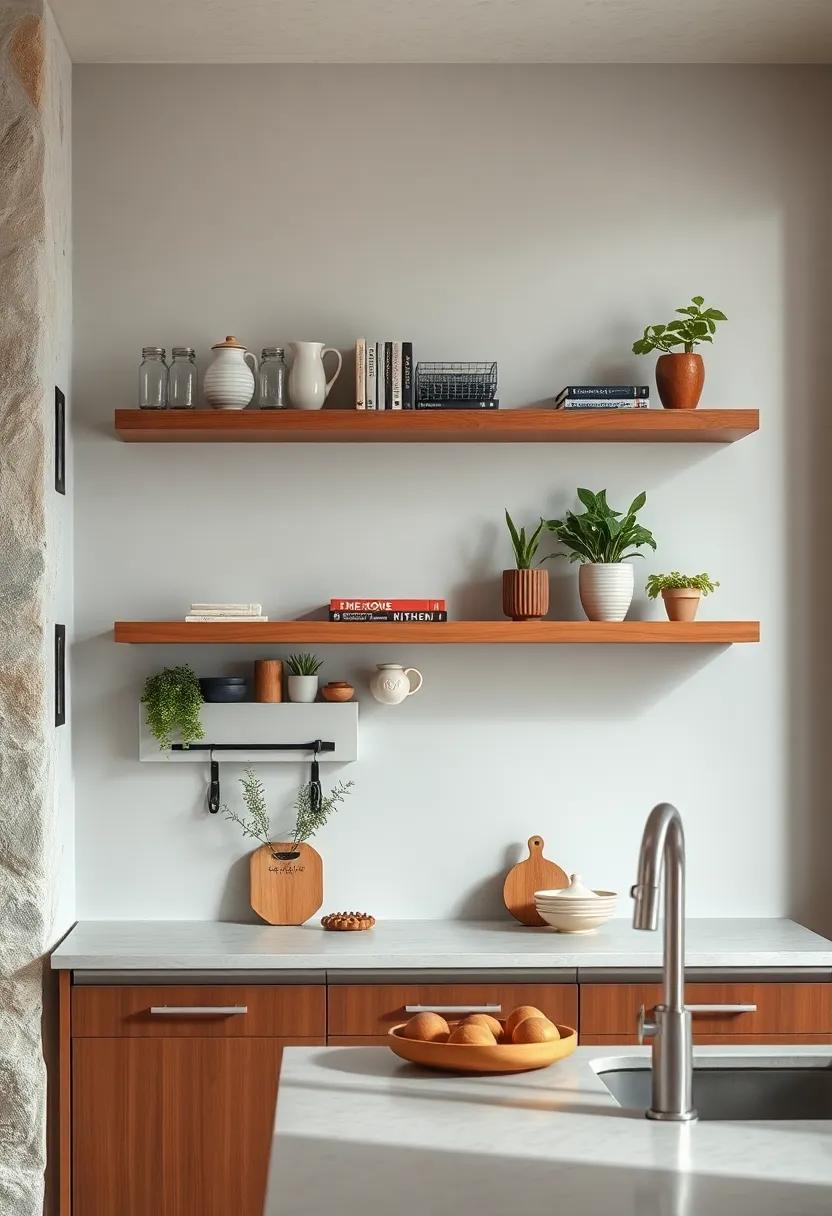 Opt for a tiered shelf design that allows you to display a variety of ​items,⁢ from cookbooks to‌ potted​ herbs, creating ‌an inviting and functional culinary space