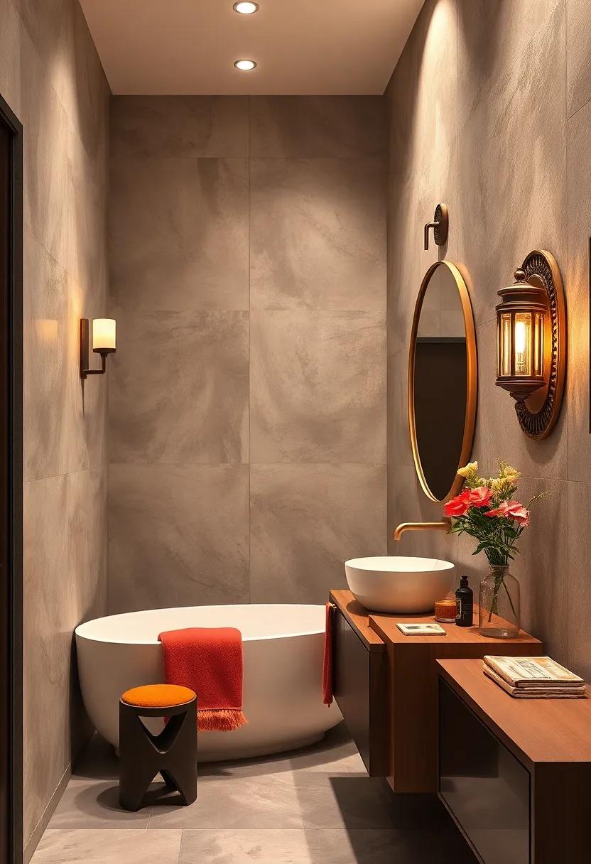 Fabulously Framed: finish off your look with sconces framed in ornate designs, merging the ​worlds of art and lighting to elevate your bathroom's aesthetic