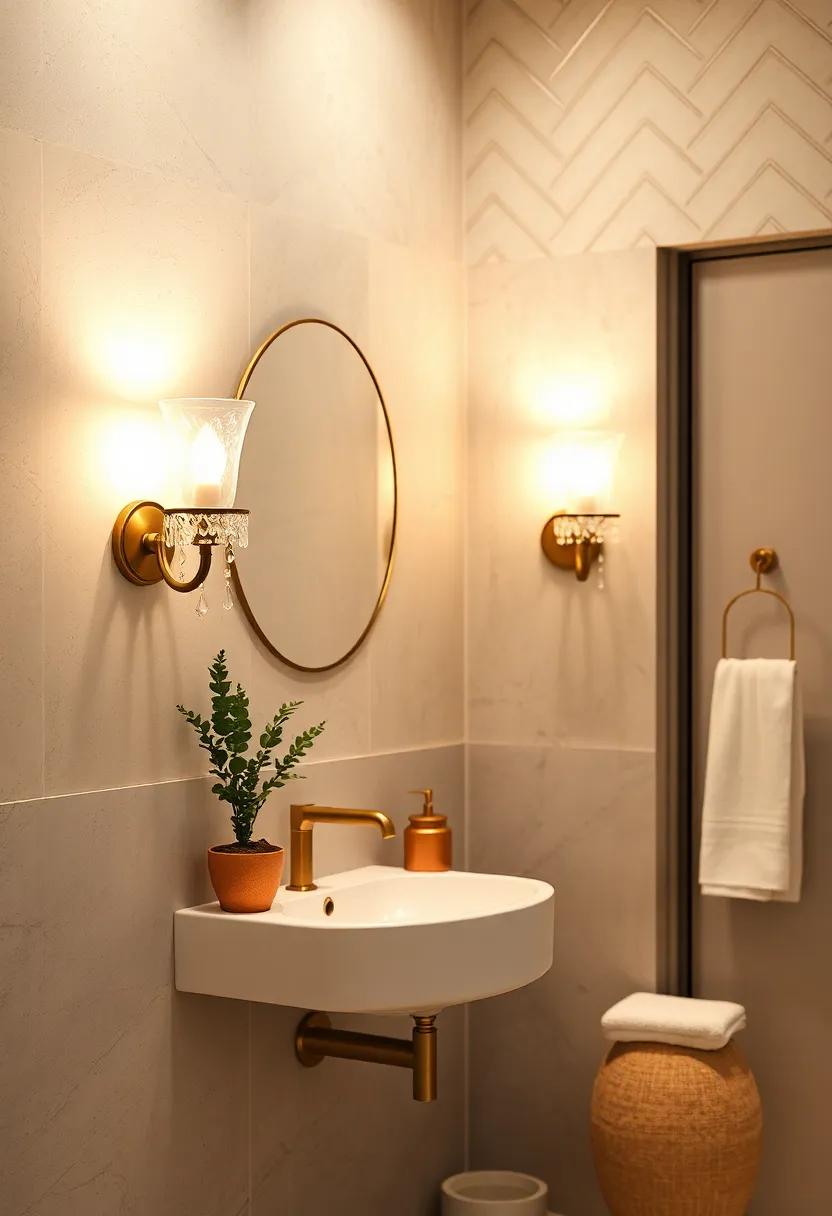 Vintage⁤ Glam: Embrace timeless elegance⁤ with a pair ⁢of⁢ antique brass wall sconces adorned with crystal accents that cast ‌a warm, inviting glow
