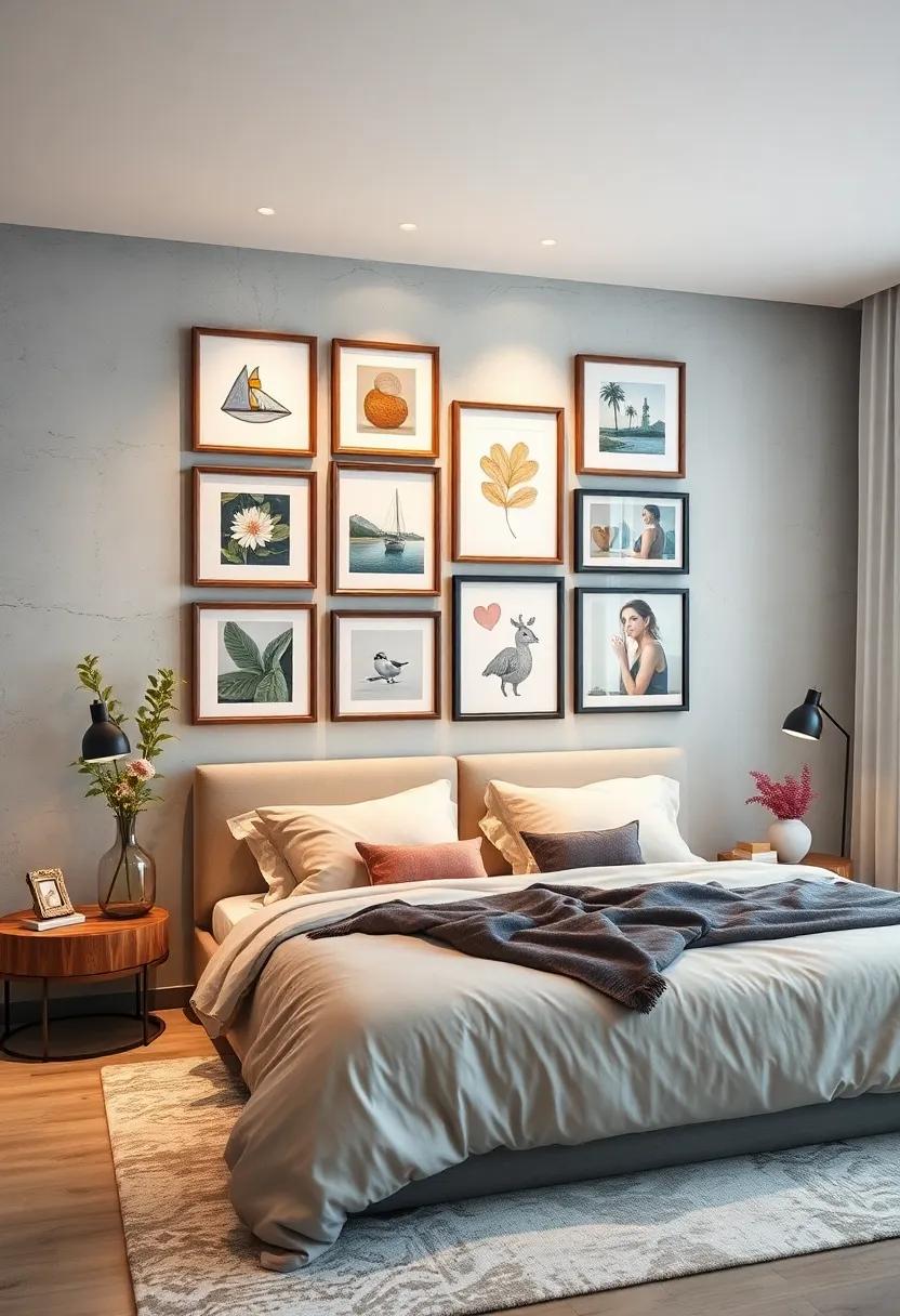 Layered Frame Wall: Design‌ a layered gallery ‍wall using various frame sizes and styles to create visual interest