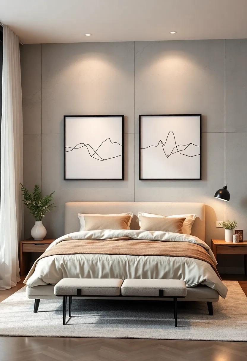 Minimalist Line Art: Create an elegant, uncluttered look with simple line art framed in sleek black or wooden frames