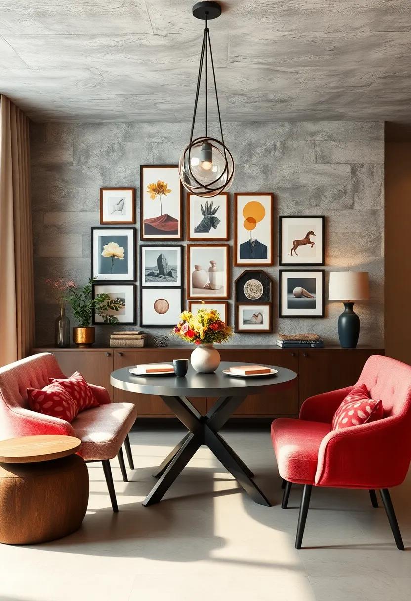 Create ⁤a gallery wall‌ with your favorite⁤ art pieces or photographs ​to personalize your⁢ dining space