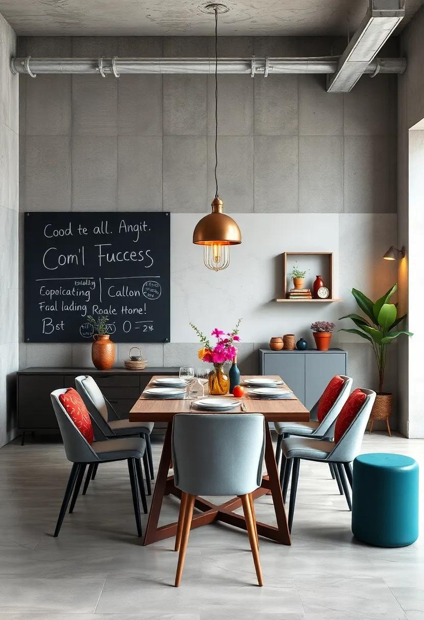 Use‌ a chalkboard or whiteboard paint on a wall to jot down menus, reminders, or doodles while dining