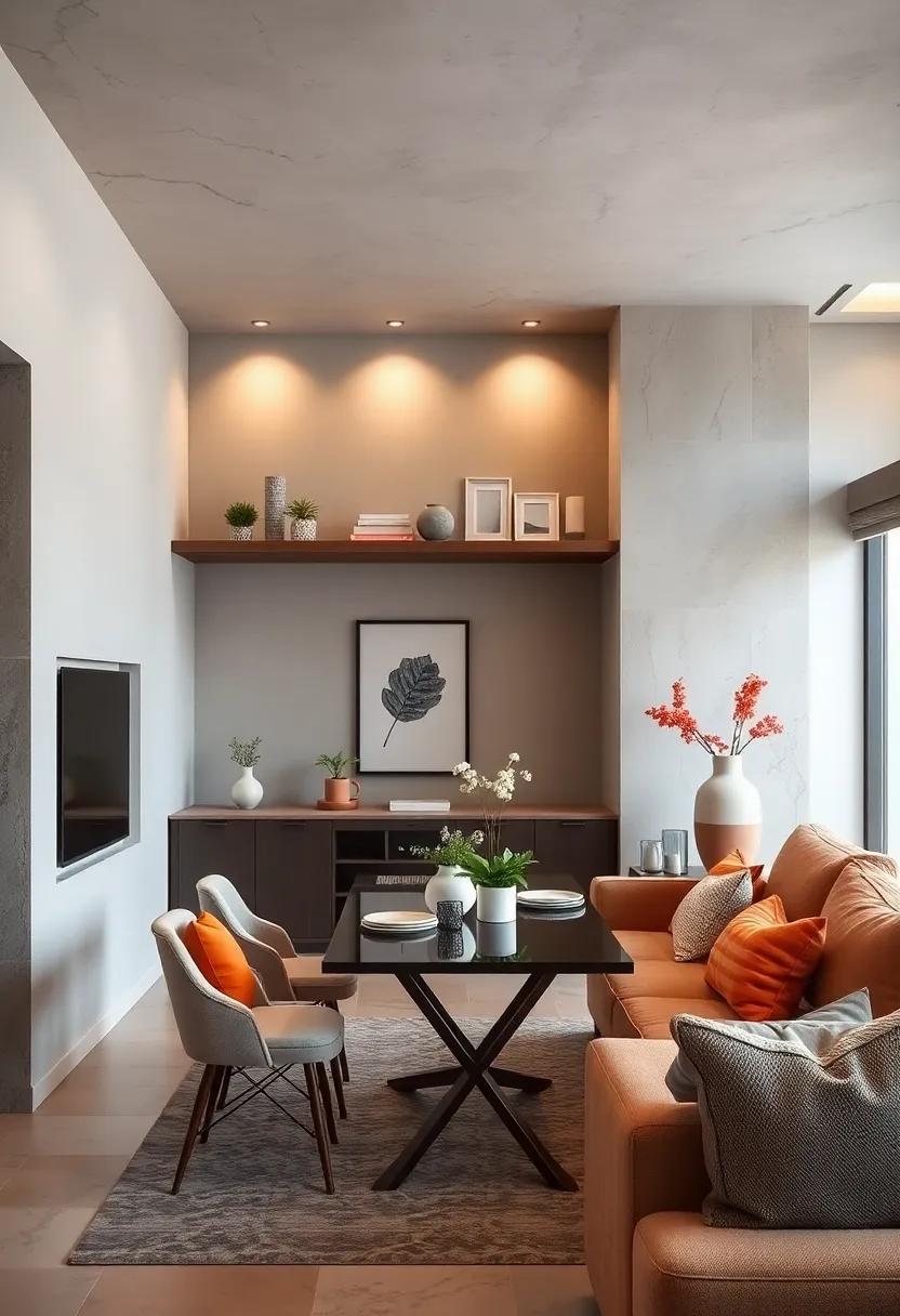 Utilize vertical⁣ space by ⁢installing floating shelves above the dining area to store decorations and ⁢tableware