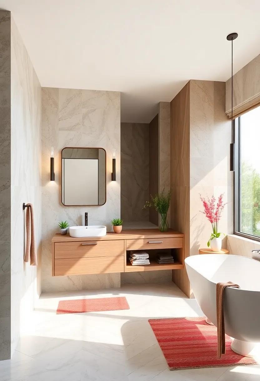 Choose⁣ Floating Vanities: These⁣ sleek installations elevate your bathroom while‍ providing ample ⁣storage⁣ beneath