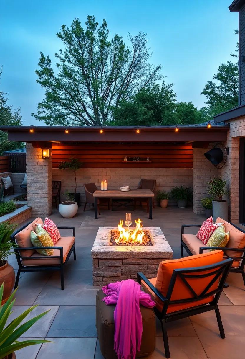 fire Pit ⁢Dining: Install a fire ‌pit table as the centerpiece for warmth​ and‍ ambiance during cool evenings