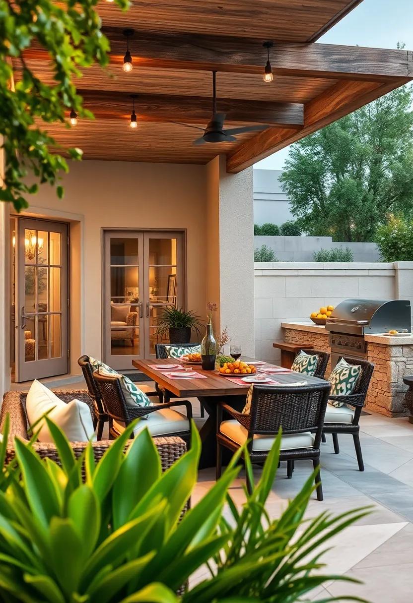 Elevated Grilling: Integrate a built-in outdoor grill ⁣into your dining‍ space for‍ convenience and to keep the social vibe going