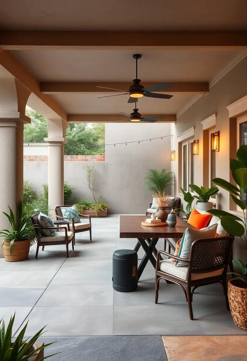 Color​ Palette: Choose a cohesive color scheme for your⁣ furniture, textiles, and décor to​ unify your outdoor space