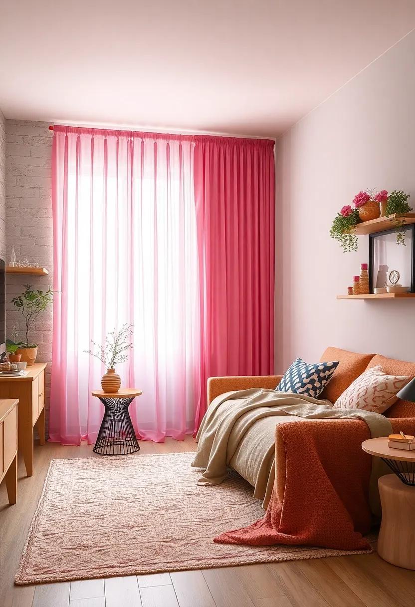 Romantic String Curtains: Utilize sheer string curtains​ for a light and airy feel,allowing natural light to filter softly into your room