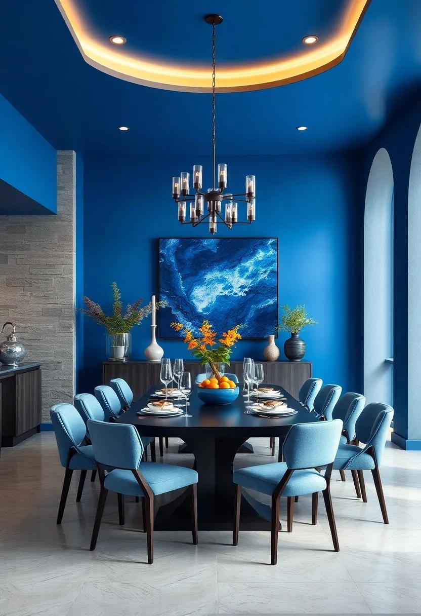Artistic ‍Flair: Use bold strokes of blue in ⁣wall⁤ art or ⁣a statement⁣ mural to bring ​creativity and vibrancy to your dining room ⁣atmosphere