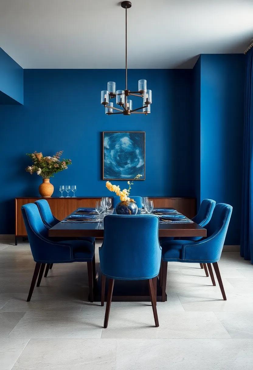 Luxe Layers: Layer rich‌ indigo fabric on⁢ dining ⁣chairs and use silk table‍ runners for ‍an upscale dining experience that‍ feels⁢ indulgent