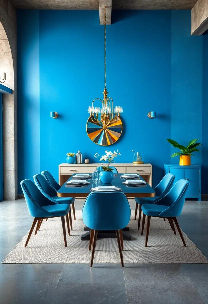 Retro Revival: Incorporate retro blue ​accents with ⁢vintage-inspired furniture for ‍a nostalgic yet fresh take on​ dining ​room design