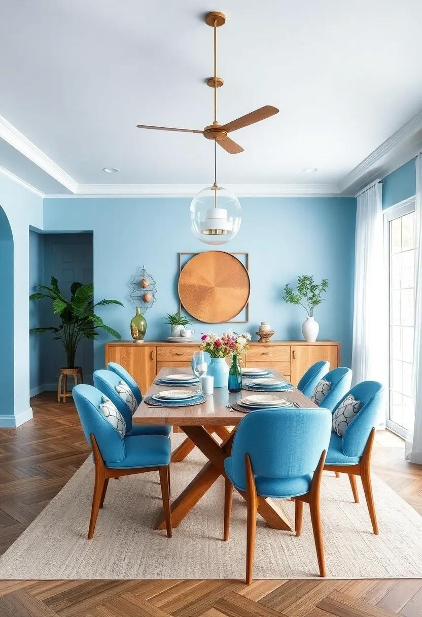 Zen Vibes: Incorporate ⁣soothing light blue tones⁣ with natural wood elements‌ and‍ soft textiles to create a peaceful dining ⁢atmosphere that ​promotes relaxation