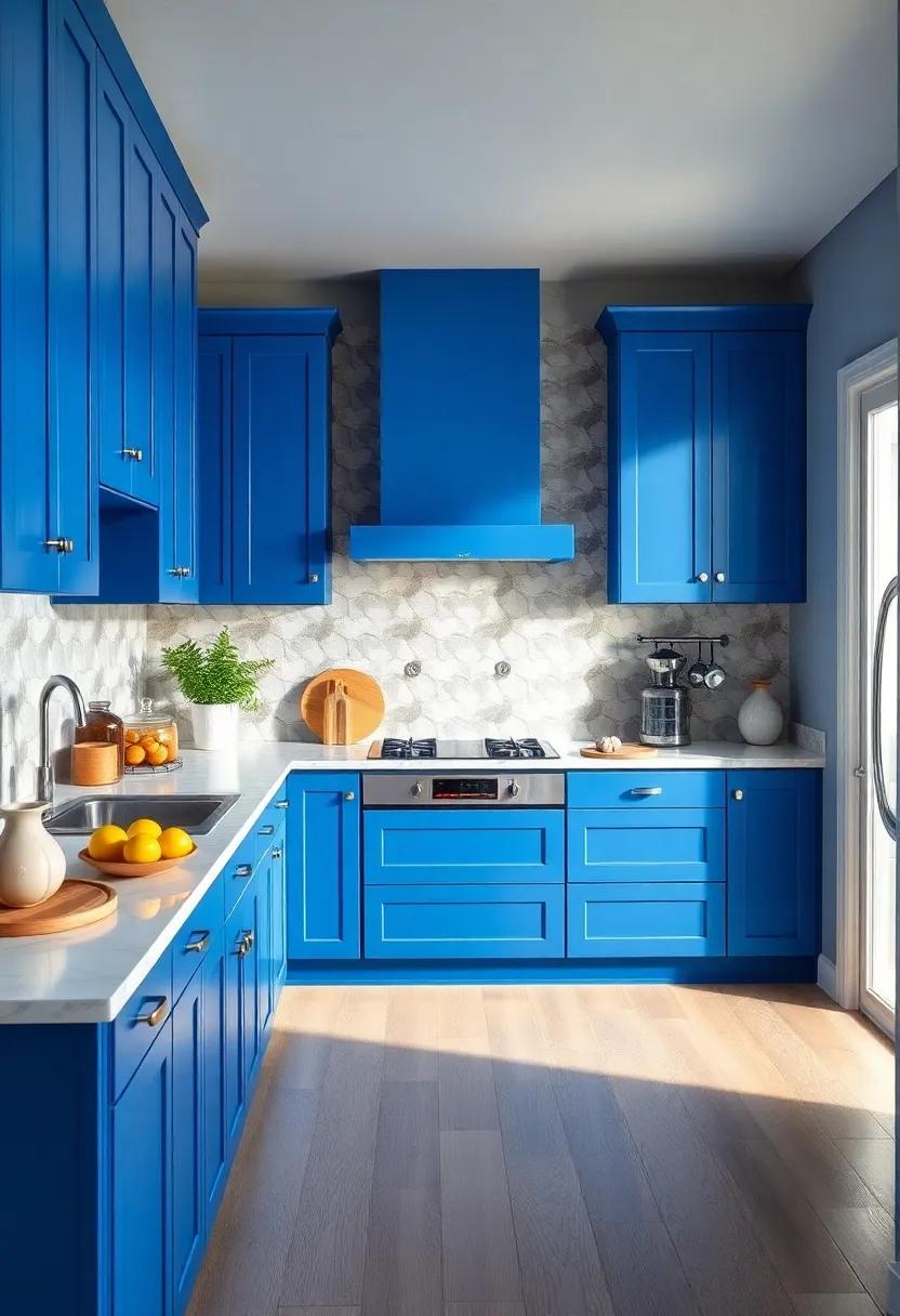 Cobalt Blue: Make a bold statement with Cobalt Blue, a striking choice that injects personality and energy into your kitchen design