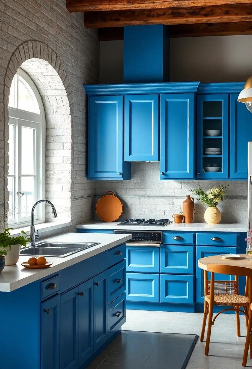 Mediterranean Blue: Bring a taste of the Mediterranean to your home with this vibrant yet refined shade, perfect for a sun-kissed kitchen vibe